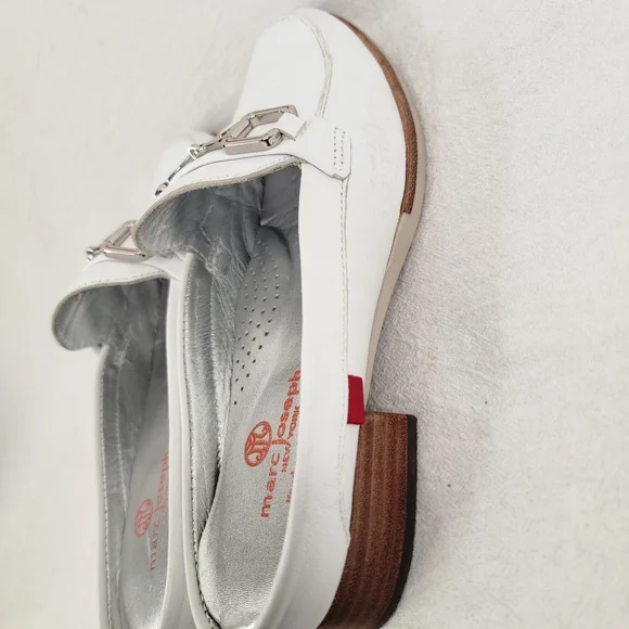 Marc Joseph New York Park Ave Mule White Leather Loafer Slide Silver Bit Size 6 - Picture 14 of 14